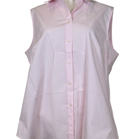 Ralph Lauren Light Pink Sleeveless Button-Down Shirt XL - Picture 7 of 17